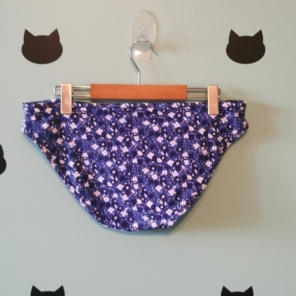 Aerie Bikini Bottom Blue White Floral New Large - Picture 2 of 6